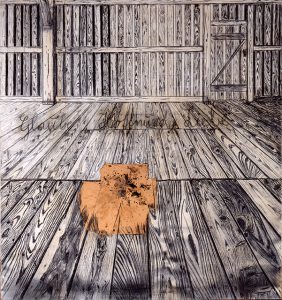 Anselm Kiefer. Glaube, Hoffnung, Liebe, 1973. 298,5 x 281 cm, Kohle, Collage, Hasenblut auf Rupfen, Staatsgalerie Stuttgart, erworben mit Lotto-Mitteln 1982. Copyright: Atelier Anselm Kiefer