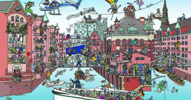 Das historische Lagerhausviertel hat sich zu einem bunten Quartier gemausert. @Illustration: „Das wunderbare Wimmelbild“ Wiebke Gebers